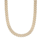 14mm Cuban Gold Tone Solitaire Moissanite Chain